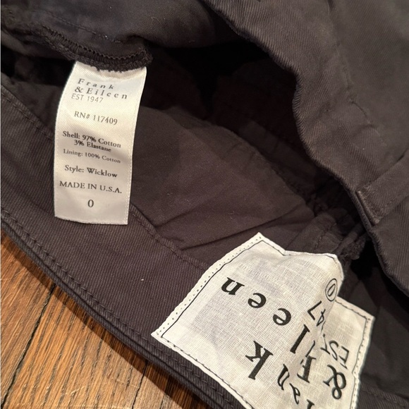 Frank & Eileen Black Chinos Wicklow The Italian Tailored Fit Size 0 - Picture 9 of 11